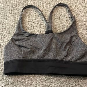 LULU POWER Y SPORTS BRA WITH MESH BACK - GREY